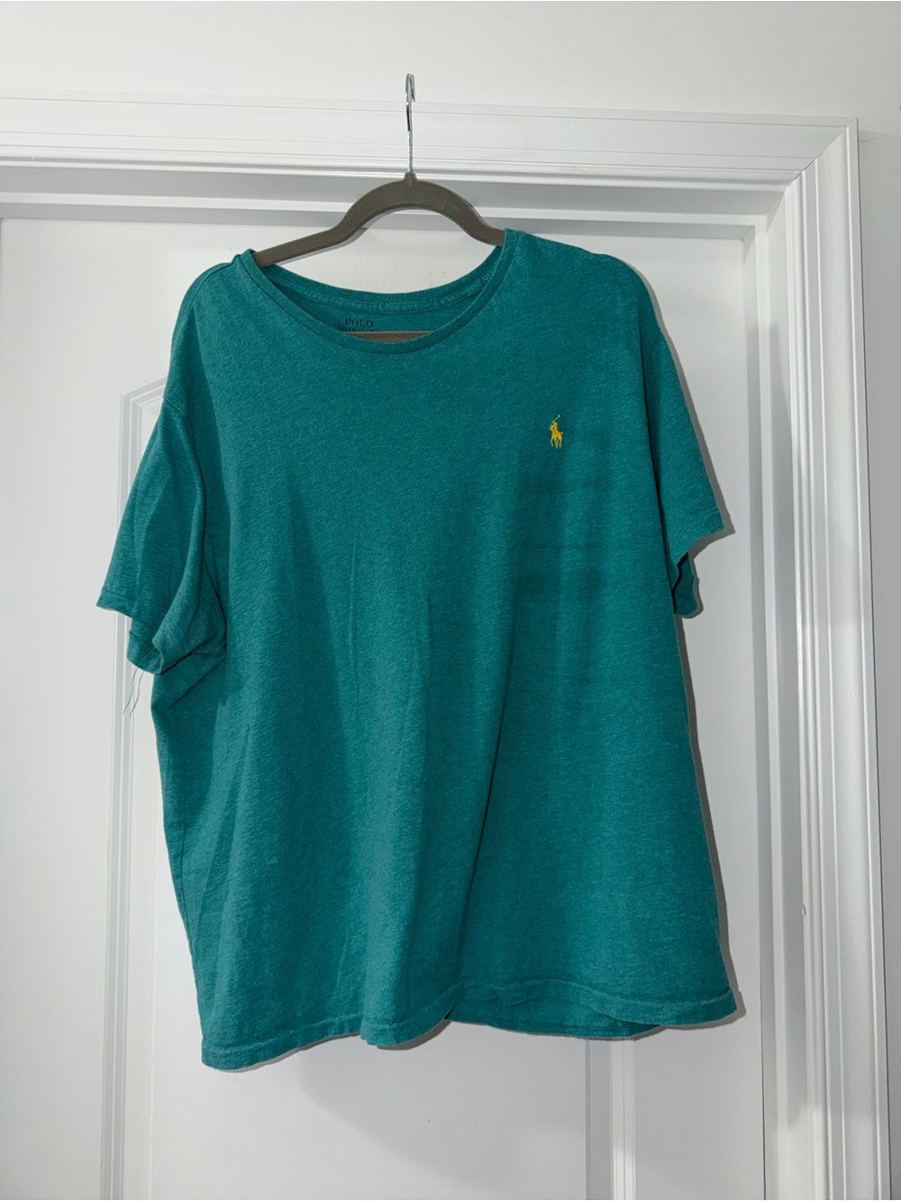Polo by Ralph Lauren Teal Short Sleeve Crewneck Tee with Yellow Logo